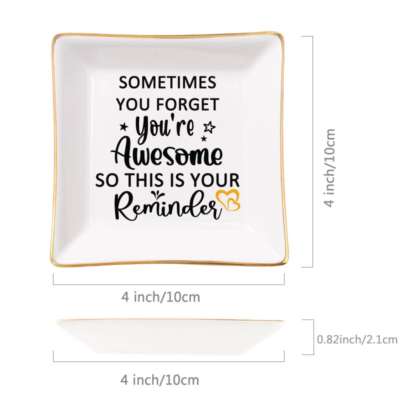 Spegiffu Birthday Gifts for Women Jewelry Dish - You Are Awesome Gift for Women Best Friends Female Coworker Mom Mother's Day Christmas Retirement Valentines Gifts for Her - Image 5